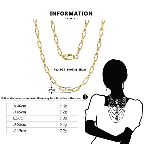 Collier en argent 925 anti-allergie avec chaîne trombone dorée