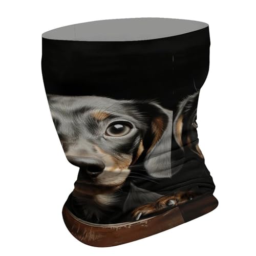 Balaclava Neck Gaiter Pad Dachshund para hombres y mujeres protección solar máscara facial enfriante transpirable bufanda pañuelo banda para la cabeza para esquí y senderismo miniatura 4