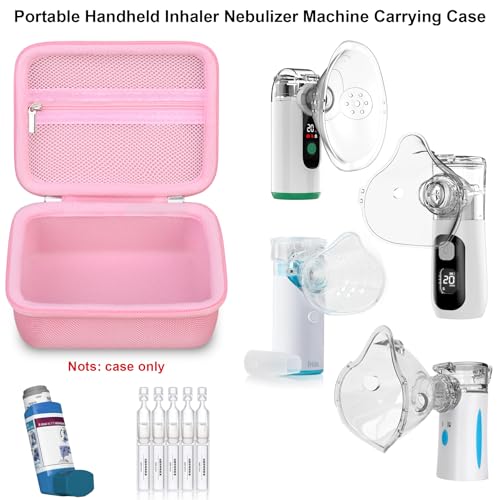 Image of Elonbo Carrying Case for Portable Handheld Inhaler Nebulizer Machine, Pink