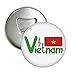 DIYthinker Vietnam Nationalflagge Rot Grün Muster rund Flaschenöffner Kühlschrankmagnet-Abzeichen-Knopf-3pcs Geschenk Silber