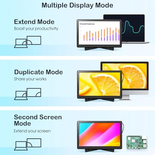 Image of ELECROW 11.6 Inch Portable Monitor - IPS Capacitive Touchscreen Monitor with HD VGA Port, 1920x1080P LCD Display Built-in Dual Speakers Touch Screen for Raspberry Pi 5 /4 /3, PS Xbox, Windows 11 /10 /8 /7