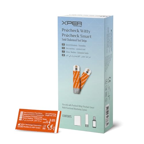 MbH Blood Cholesterol Monitoring Test Strips 10 Single Pack in Procheck Smartphone dongle Home Health Test Quick, Simple & Easy-to-Use, Clear Easy to Read Results - Android System Type-C & iOS System