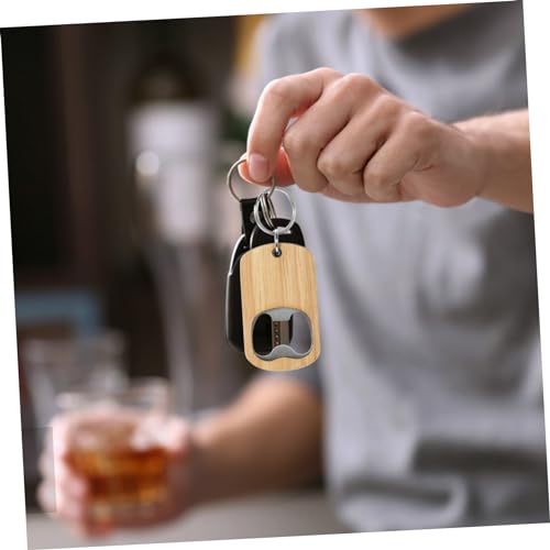 Ouvre-bouteilles pour pub et club porte-clés bois portable lot - 6
