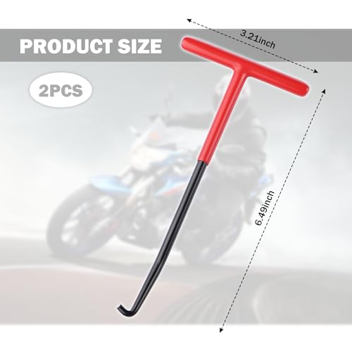 Image of 2PCS Motorcycle Exhaust Spring Puller Tool,T Handle Exhaust Hanger Removal Tool for Exhaust,Seat,Tank Retainers,Side Bracket Springs Removal & Installation,Universal Motorcycle Accessories