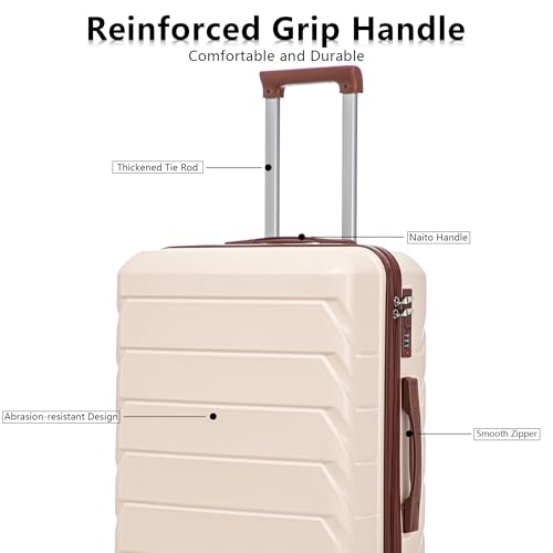 Image of Luggage Sets 3 Piece Suitcase Set, ABS Hardside Carry-on, Checked Luggage, Lock