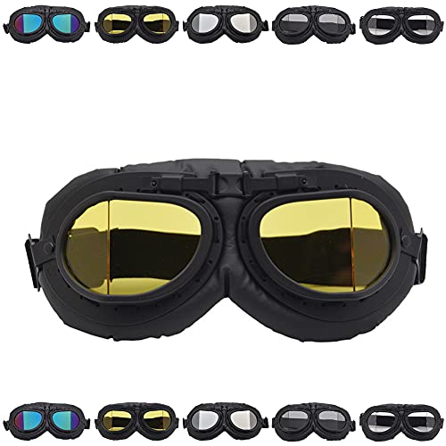 Image of Peicees Vintage Helmet Goggles Motorcycle Goggles Bike Motorcross Pilot Goggle