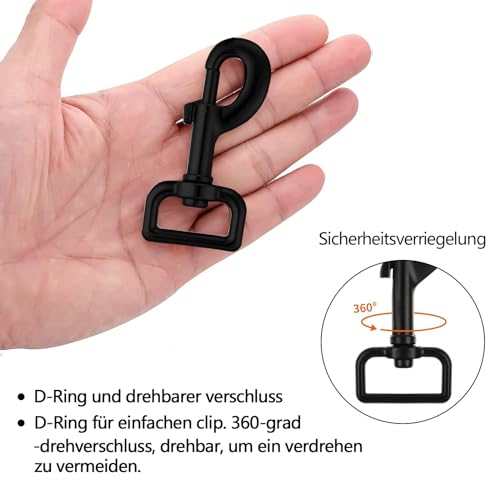 4 Stück Karabiner mit Drehgelenk, Haken mit Drehgelenk, Karabiner, Haken mit Drehgelenk, für Hundehalsband, für Hundehalsband Eimer Hängematte Pferd Tack