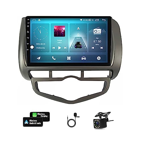 Autoradio tactile 9 pouces Double Din avec Carplay et connexion 4G pour Honda Jazz
