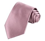 TIE G Solid Color Satin Mens Ties Woven Silky Touch 3.35' Neck Tie in Gift Box (Raspberry)