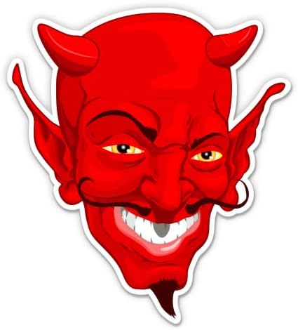 Satan Red Devil - 3" Vinyl Sticker - for Car Laptop I-Pad Phone Helmet Hard Hat - Waterproof Decal