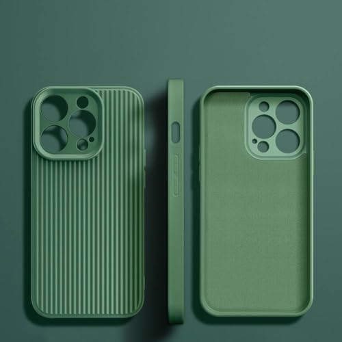 Coque silicone liquide ondulé pour iPhone 14 Pro mat vert