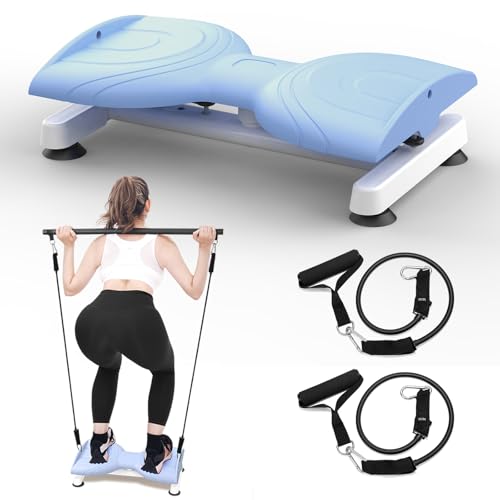 Waist Twister Machine Exercise Fitness Tool,Ab Twister Board with Pilates Bar and Resistance Bands, Home Gym Workout Equipment for Weight Loss. (Purple AWT932)