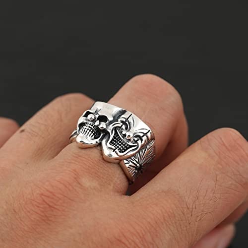 Bague crâne de clown double face réversible anneau ouvert - 2