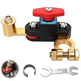 Batterie Trennschalter 12V 24V Batterietrennschalter Einstellbar Batteriehauptschalter, Aus Reinem Kupfer, Stabile Übertragung, Hohe Leitfähigkeit, Batterieschalter für Auto, LKW, Boot, Wohnmobile
