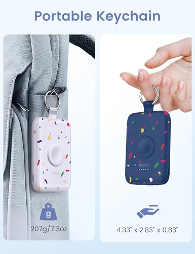 Image of RORRY CharmGo Portable Charger, 10000mAh 20W Fast Charging Portable Charger Power Bank with Built in Cables, Travel Battery Pack for iPhone 17 /16 /15 /14 /13 /12 and Apple Watch, Confetti-Deepblue