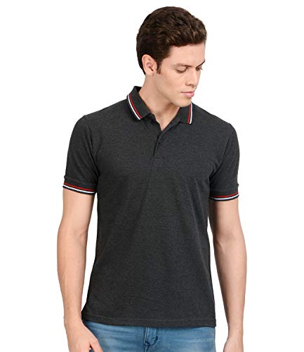 Image of AWG ALL WEATHER GEAR Men's Regular Fit Cotton Polo T-Shirt (SS21-GIZA-PN-CH-XXXL, Charcoal)