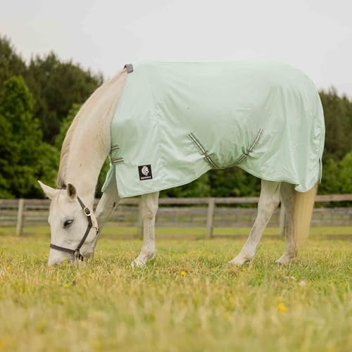 Image of Equinavia Gard Horse Fly Sheet Nylon Mesh Equine Fly Sheet for Horses, Pony | Turnout Horse Fly Sheets, Breathable Pony & Horse Sheet, Lightweight, Against Pests, Sun UV Protection, Misty Jade, 69 in