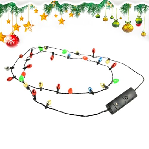 Knowlife Collar Navideño que se | Collares Con Luces LED | Accesorios de Fiestas para Mujeres y Hombres Favoritos de Celebración