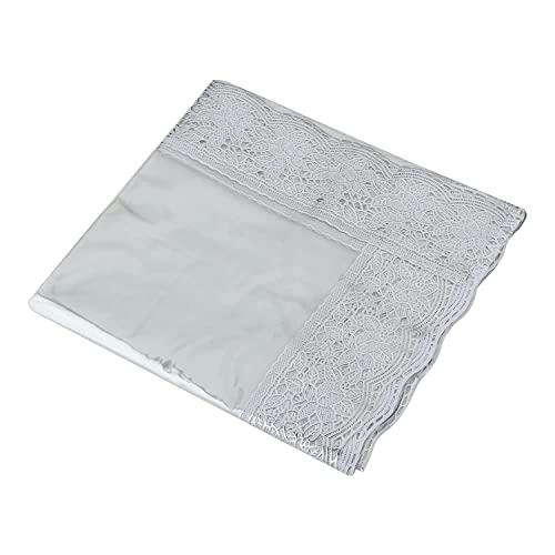 Image of Table Cloth, Center Table Cover, PVC Rectangular Table Cover, 15 mm Thick, Dining Table Cover 6 Seater for Home, Hotel, Office & Restaurant, White Lace (60x90 Inch)
