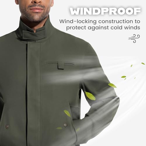 Men's Trucker Jacket Laydown Collar Windbreaker Lightweight Fall Outdoor Jackets Casual Bomber Jacket4