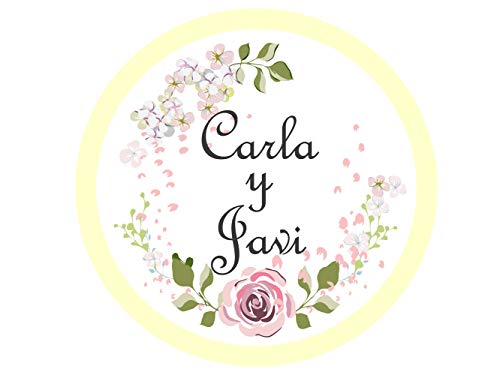 Oedim 100er Pack Hochzeitsetiketten Blumen personalisierbar