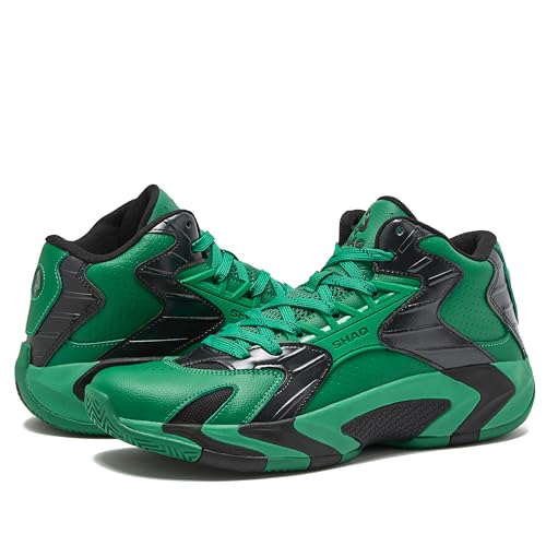 Image of SHAQ Devastator High Top Basketball Shoes for Men, Indoor or Outdoor Court Basketball Mens Sneakers - Black, White, Green, Blue, Orange or Red Size 8 to 15