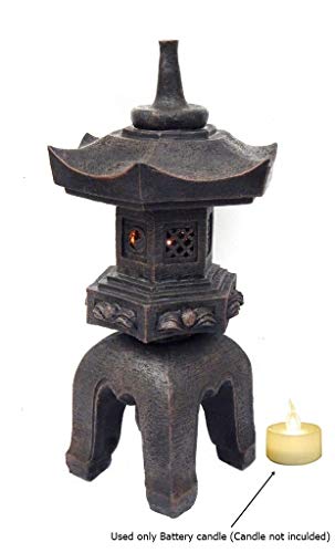 Bellaa 811641024429 24429 Pagoda Stupa Zen Garden Decor Lawn Ornament Nara Japanese Style Asian Temple Lighthouse Oriental Lantern Toro Outdoor Statue 17 Inch thumb #7