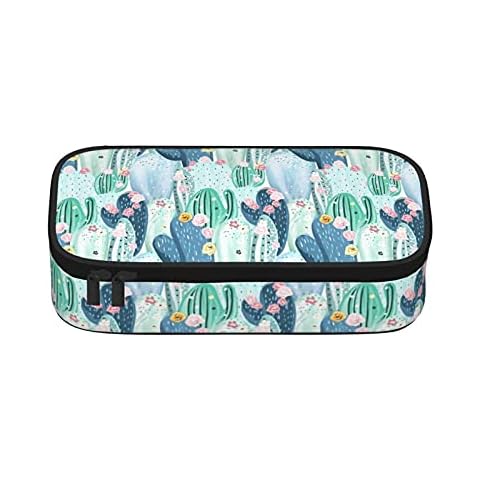 Cactus Fabric Stitch Zipper Pencil Case Cute Special Pencil Bags with Compartment for Boys Girls Women Cover