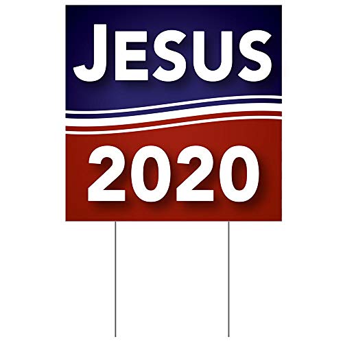 TCDesignerProducts, Jesus 2020 Red, White, and Blue Yard Sign, Religious Yard Sign, Lawn Decor