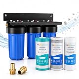H&G Lifestyles 3 Stage Whole House Iron Water Filter System for Well Water