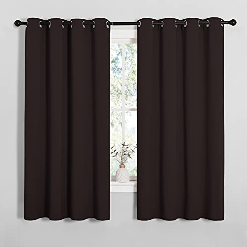 Image of NICETOWN Blackout Curtain Panels for Bedroom Window, Triple Weave Microfiber Energy Saving Thermal Insulated Blackout Draperies and Drapes(2 PCs, 55 inches by 68 inches Each Panel, Toffee Brown)