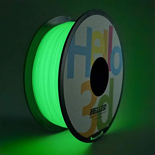 Hello3D PLA 3D Printer Filament 1.75mm, Glow in The Dark Green OEM Filament, 3D Printing GID Filament 1KG (2.2Lbs) Spool Luminous Green