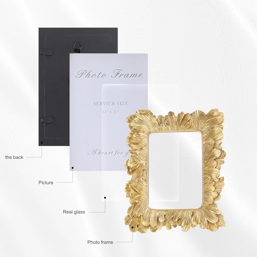 Image of 3x5 Gold Picture Frames, Picture Frame for Table Top Display and Wall Hanging Home Decor (Gold, 3.5x5 Inch)