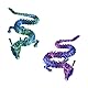 KEQAR 2 Stück 3D-gedruckte Drachen, geheimnisvolle realistische Drachen-Dekorationen, ewig bewegliches Kristalldrachen-Tischspielzeug, 30cm magischer Farbverlaufsdrache