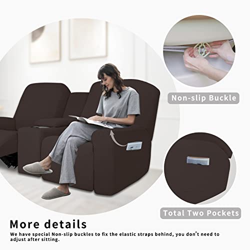 Image of Easy-Going 1 Piece Reclining Loveseat with Middle Console Slipcover