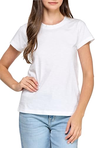 GREEN VOYAGE Women's GOTS Certified 100% Organic Cotton Slub Crewneck T Shirt Short Sleeve Tee Tops2