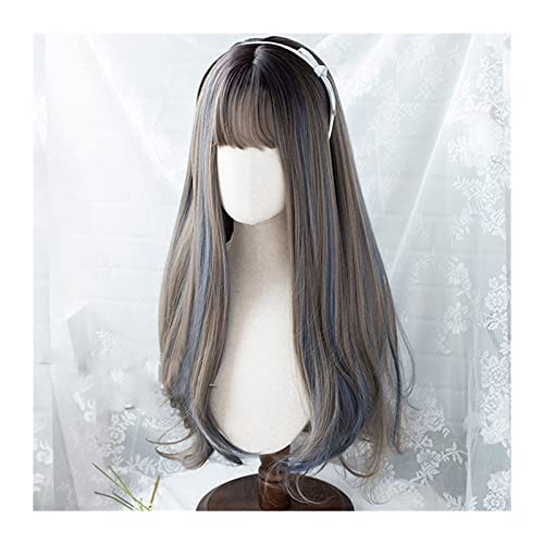 Perruque synthétique longue droite pour masquer la perte de cheveux