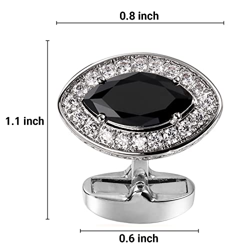 Image of HAWSON Cufflinks for Men, Gold Diamond Crystal Cufflinks for Groom Husband Personalized Gifts, Mens Formal Wedding Business Cufflinks, Luxurious Gorgeous Cuff Links French Shirt Accessories