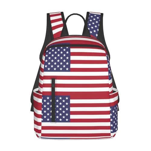 Sac à dos léger drapeau américain noir et blanc taille unique pour voyage