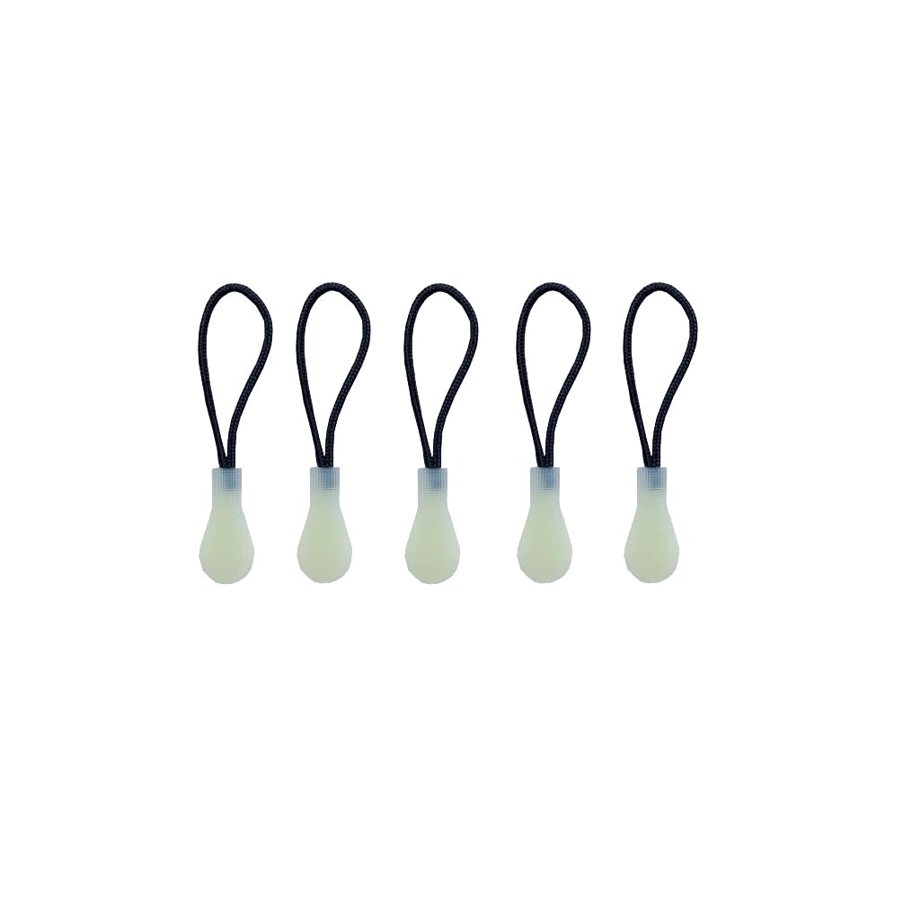 Paper Plane Eco Black Set Of 5 X Glow In The Dark Zipper Pull Luminous Zip Pull Zipper Puller Cord Slider Fastener Jacket Bagpack Replacement
