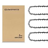 10 Inch Chainsaw Chain 3/8" LP Pitch, 050" Gauge, 40 Drive Links For Remington RM1015PS, Worx WG309, Sunjoe SWJ803E SWJ807E, Echo， Craftsman (3pcs)