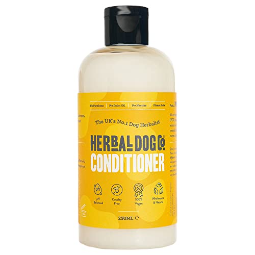 Herbal Dog Co Dog Conditioner with Coconut Oil, 250ml, Dog Grooming Products for Dogs & Puppies, Hypoallergenic, All-Natural