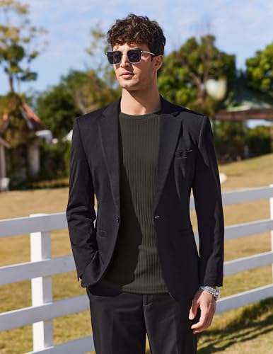 Ekouaer Thermal Hombre Invierno Manga Larga Transpirable Suéter de Canalé Negro XXL