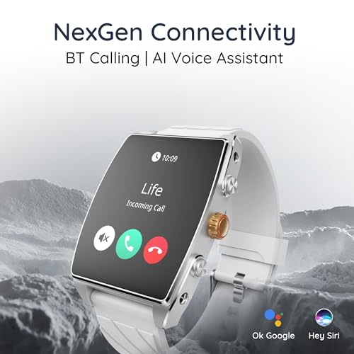 Image of Pebble Mega 2.06 inch Amoled Display | Bluetooth Calling Smart Watch for Men | Premium Metal Build | Always on Display | SpO2 | Heart Rate Monitoring | Multiple Watch Faces | Functional Rotating Crown