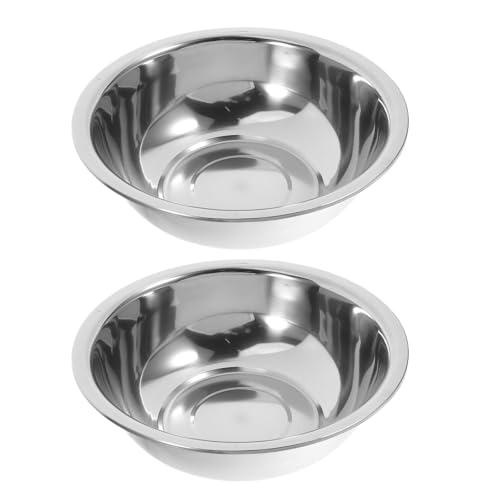 SWOOMEY Bañera de Acero Inoxidable para Remojo de Pies y Lavado Multiusos, 2 Piezas, Diseño Antideslizante Asa Resistente, Tamaño Redondo de 28cm, Adecuado para Viajes y Lavandería