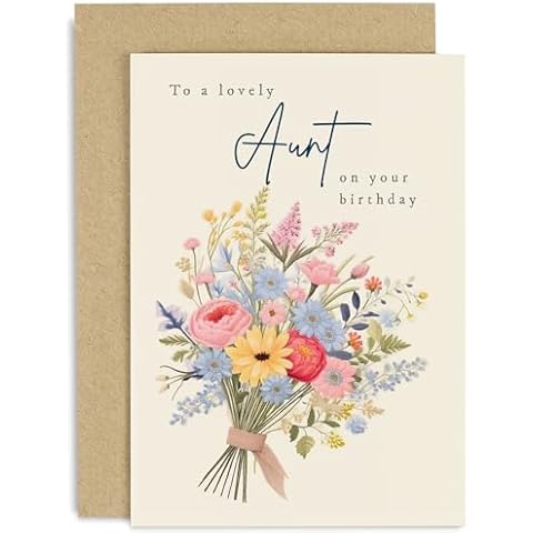 Old English Co. Floral Birthday Card for Aunts Cover