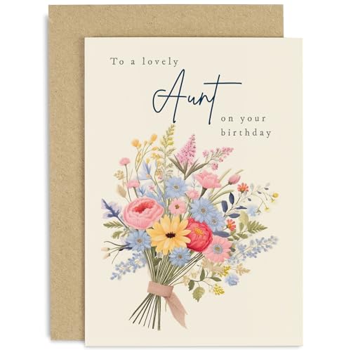 Old English Company GA304 Old English Flower Greeting Card For Aunts Birthday cover
