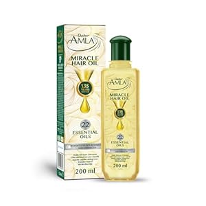 Dabur Amla Miracle Oil – 200ml | Infused With 22 Ayurvedic Essential Oils | Suitable For All Hair Types | Dermatologically Tested & Vegan Certified