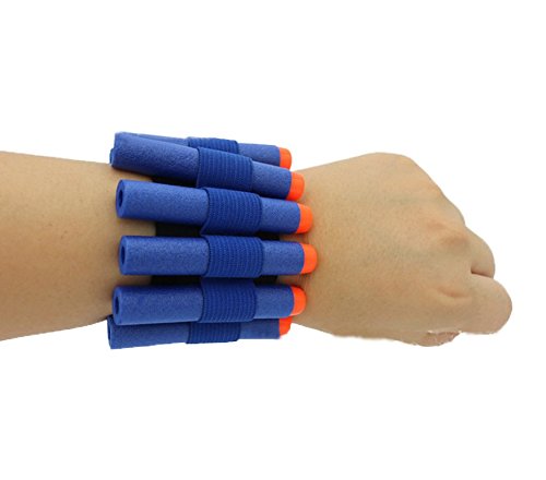 Cosoro - 50 proiettili Nerf N-Strike, blu, 7,2 cm + cinturino da polso in cui riporre i proiettili, per bambini, per pistola Nerf