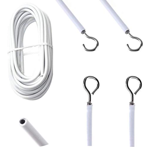 dancepandas Netgordijndraad 3M 3PCS Wit vensterkoord Multifunctionele voile draad met gratis haken en ogen om… - Afbeelding 4